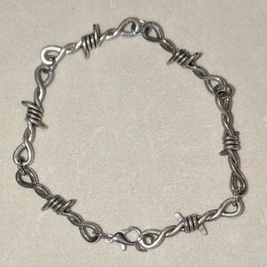 Barbed Wire Silver Bracelet 8.5"